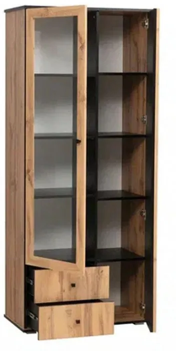 Шкаф комбинированный Либерти 51.02 (опора h20) Дуб вотан/Черный