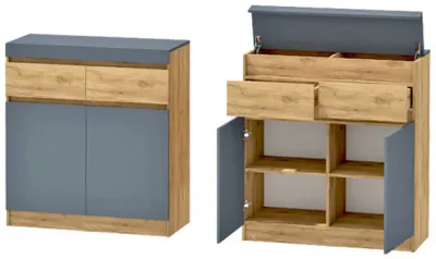 Иннэс-10 Комод, Дуб Крафт Золотой\Графит