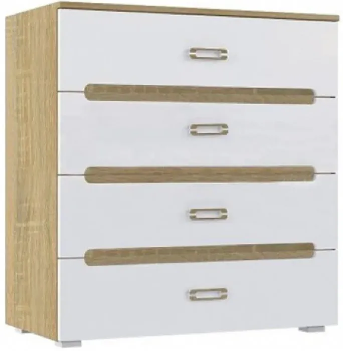 Ким Комод (Сонома / Белый глянец)