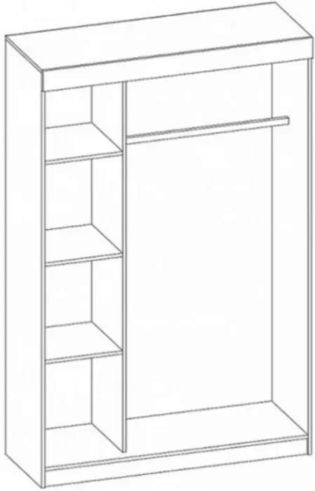 Басямиф Шкаф-купе с антресолью (Дуб крафт белый/Графит)
