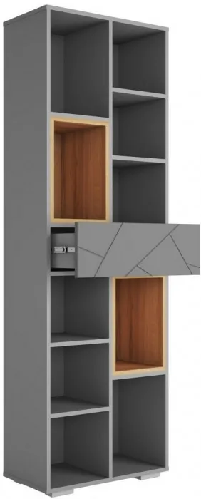 ГРАНЖ Стеллаж СЖ-001 (Белый (Шагрень)/Крафт золотой / Белый софт)