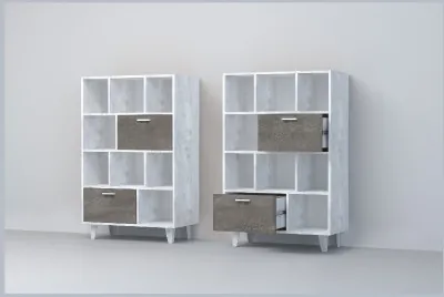 Эго Комод К-1 НГ (Камень Темный/Бетон Светлый)