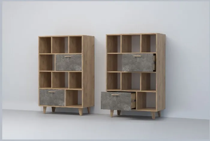 Эго Комод К-1 НГ (Камень Темный/Бетон Светлый)