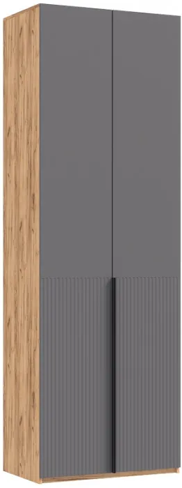 Тумба с зеркалом и шкафом 2-х ств Марвэл, Крафт золотой/Браш графит