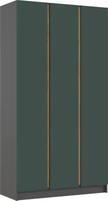 Келвин Шкаф 3-х створчатый 1200, Графит/Изумрудный