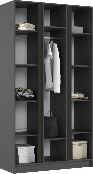 Келвин Шкаф 3-х створчатый 1200, Графит/Изумрудный