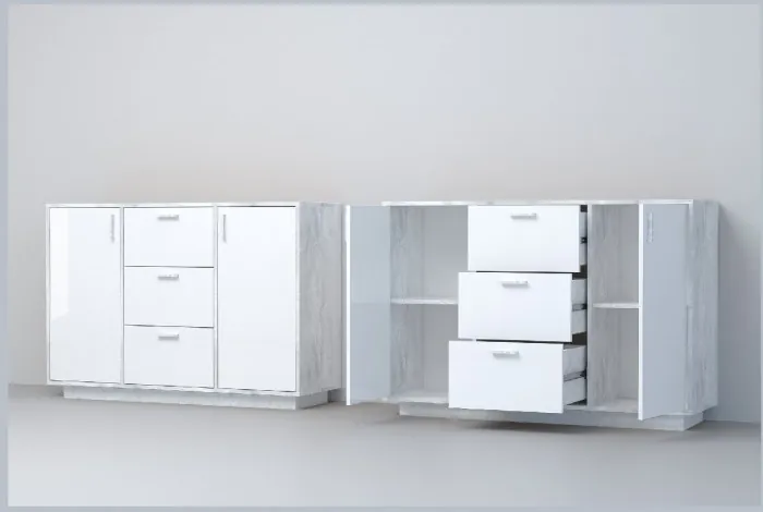 Эго Комод К-2 ПД (Камень Темный/Бетон Светлый)