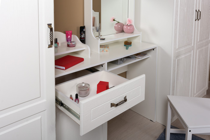 Ливерпуль Стол туалетный 12.46, ясень ваниль/белый