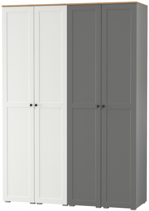 Остин 13.225 Шкаф-пенал 4 шт., цвет белый шагрень/серый графит/дуб крафт золотой, ШхГхВ 160х54,3х229,6 см., универсальная сборка