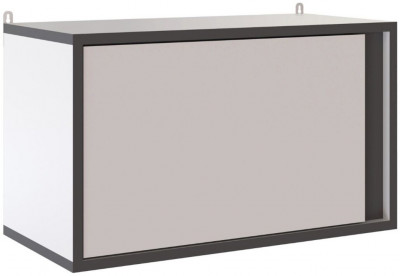 Асцелла Полка навесная закрытая белый/графит серый