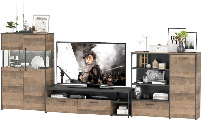 Трувор Гостиная 054, дуб гранж песочный/интра