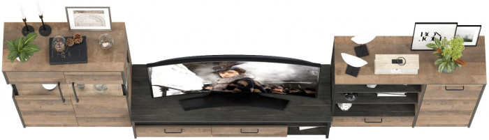 Трувор Гостиная 054, дуб гранж песочный/интра