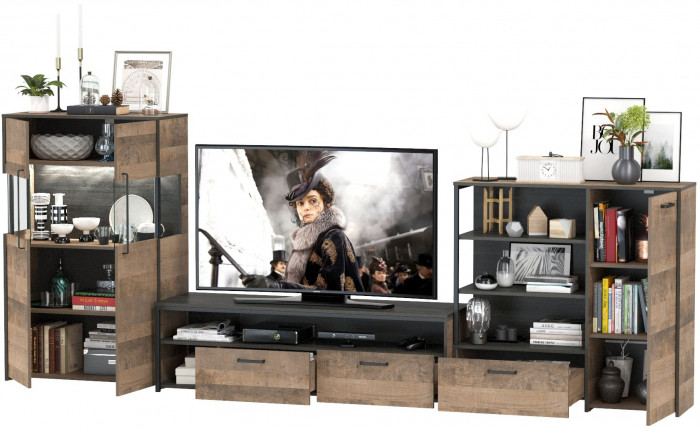 Трувор Гостиная 054, дуб гранж песочный/интра