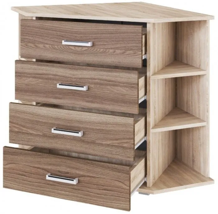 Комод угловой Катрин-7 дуб сонома/ясень шимо