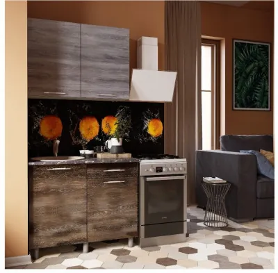 Кухонный гарнитур Танго 1,0м Дуб шале серебро/Дуб шале мореный