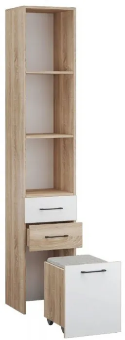 Денвер Пенал с пуфиком дуб сонома/Белый