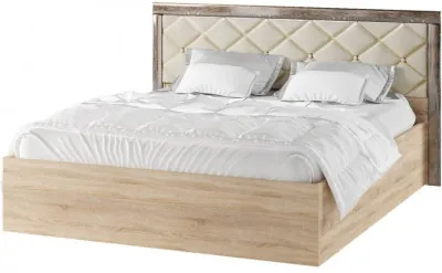 Мадлен Кровать 160+настил ЛДСП, сонома/дуб шале мореный