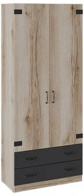 Окланд ТД-324.07.22 Шкаф для одежды комбинированный (Фон Черный/Дуб Делано)