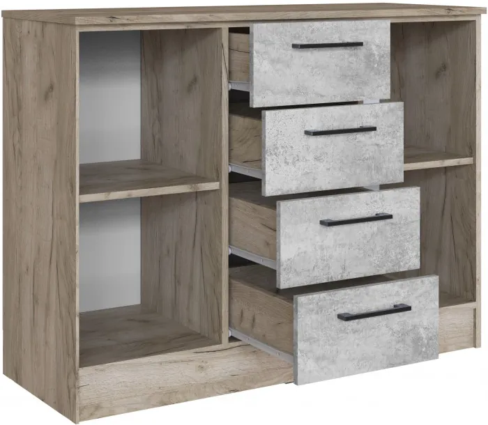 Комод Вегас, Дуб крафт серый/Цемент