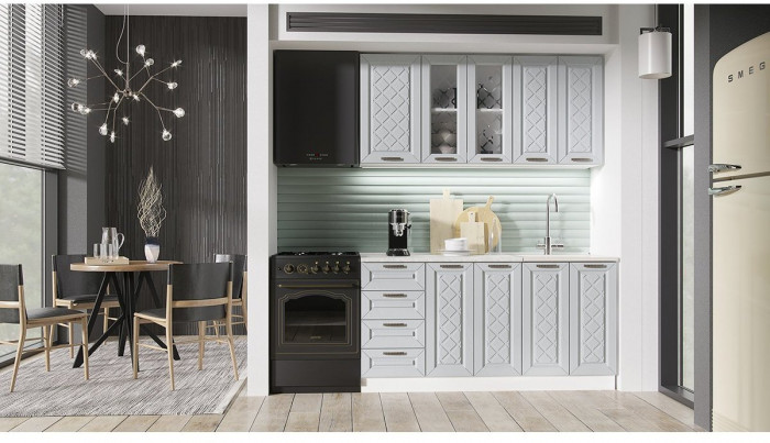 Кухня МДФ Агава 1600 (Трюфель, Белый)