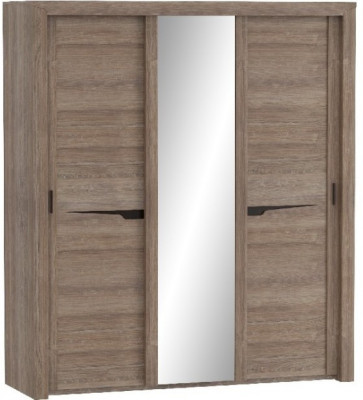 Соренто спальня Шкаф 3-х дверный с раздвижными дверями, дуб стирлинг