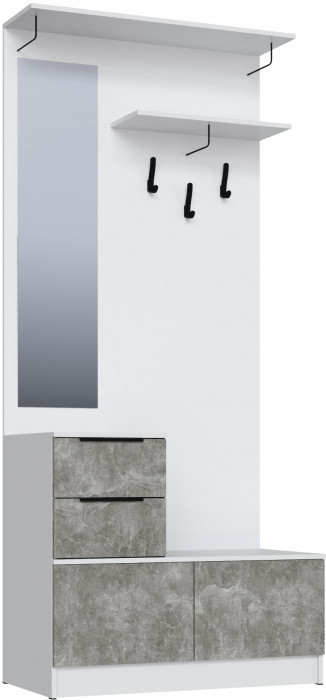 Набор мебели для прихожей "Мадрид", Белый/Ателье светлое