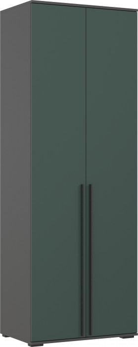 Норд Шкаф 2-х створчатый 800 с антресолью, Графит/Изумруд
