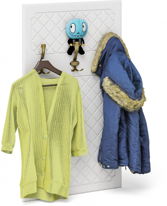 Прихожая П-6 Компоновка № 24, белая шагрень/фасады МДФ белое дерево фрезеровка ромб