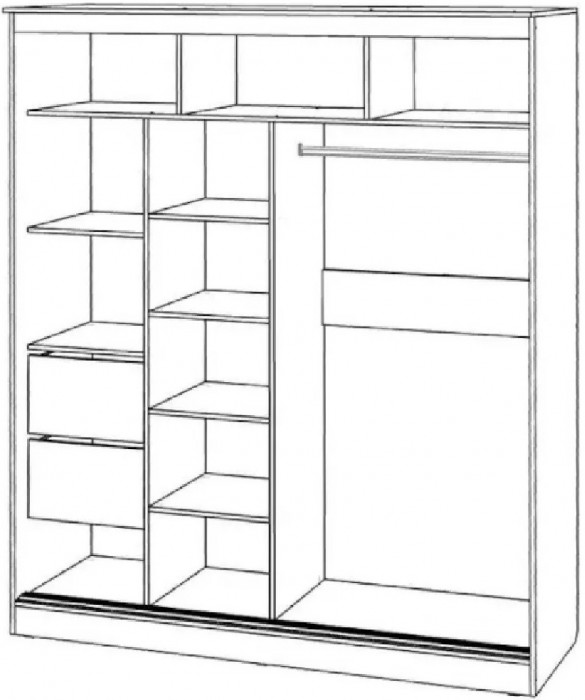Шкаф-купе Элегант 1 1500 (Ясень шимо темный)