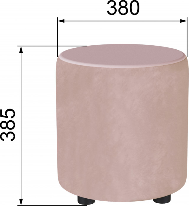 Пуф Пай, пыльная роза/мдф пудра