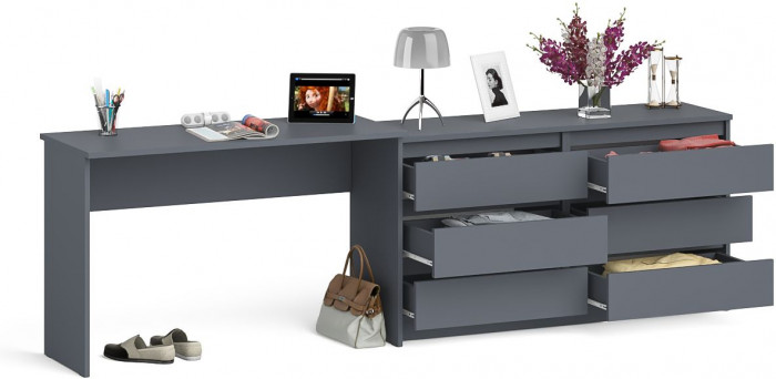 Мори письменный стол МСП1200.1 + Комод МК1380.6, графит