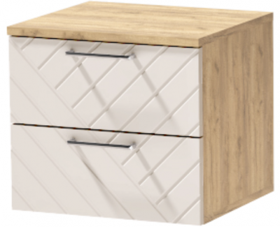 Тумба-6 прикроватная подвесная "Иннэс-7", Крафт золотой/Тирамису матовый