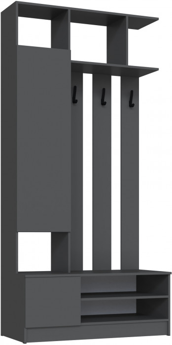Набор мебели для прихожей "Мадрид", Графит серый