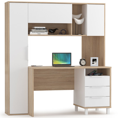 Стол компьютерный Комфорт 12.95N, цвет дуб сонома/белый, ШхГхВ 162х60,3х180 см., НЕ универсальная сборка (Стол рабочий)