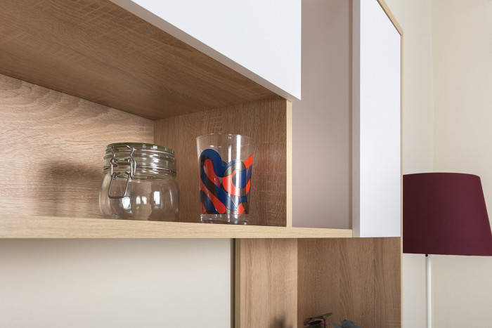 Стол компьютерный Комфорт 12.95N, цвет дуб сонома/белый, ШхГхВ 162х60,3х180 см., НЕ универсальная сборка (Стол рабочий)