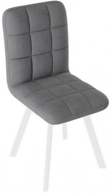 Франк ДП 2-17 Стул (паук) (Белый матовый/Микровелюр Серый)