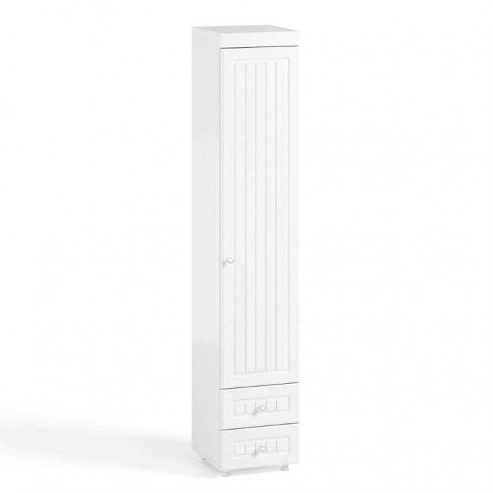 Шкаф-пенал 1дв. (гл.410) с ящиками Монако МН-30 белое дерево