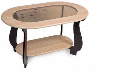 Стол журнальный СЖ-21 с рисунком Р2 венге/дуб