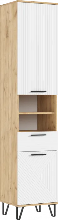 Флэш Прихожая, вариант №1, Браш вайт/Дуб крафт