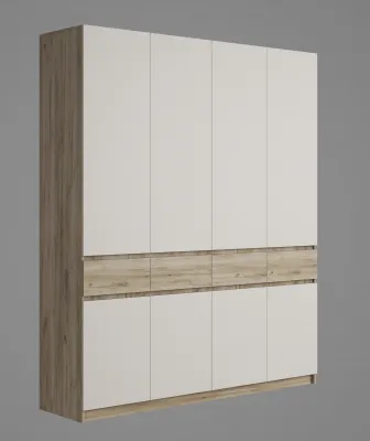 Шкаф Бостон ЛДСП ШК-004 четырехдверный, крафт серый/кашемир