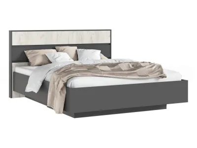 Роджина Кровать парящая 160 с ортопедом дерево, дуб крафт белый/графит