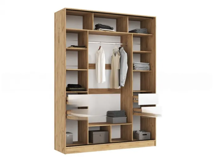 Спальня дуб крафт/белый глянец