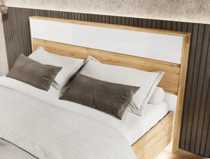 Спальня дуб крафт/белый глянец