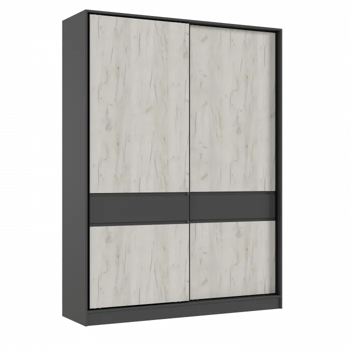 Спальня графит/дуб крафт белый