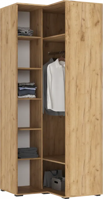 Норд Шкаф угловой, Дуб крафт/Изумрудный