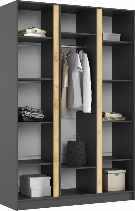 Келвин Шкаф 3-х створчатый 1500, Графит, Графит