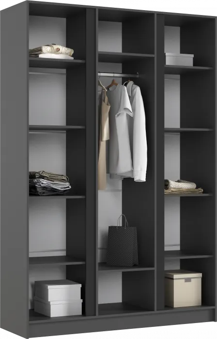 Келвин Шкаф 3-х створчатый 1500, Графит, Графит