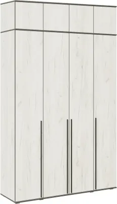 Норд Шкаф 4-х створчатый 1600 + Норд Антресоль к шкафу 1600 Дуб Крафт белый