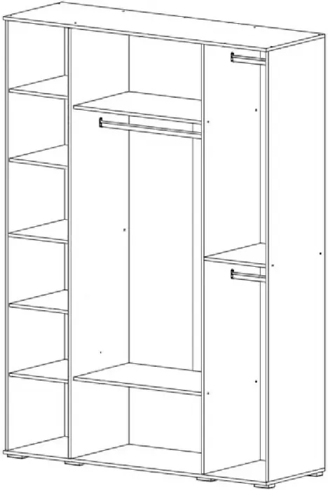 Норд Шкаф 4-х створчатый 1600 + Норд Антресоль к шкафу 1600 Дуб Крафт белый