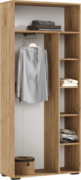 Шкаф двухстворчатый (800), Крафт белый/Графит